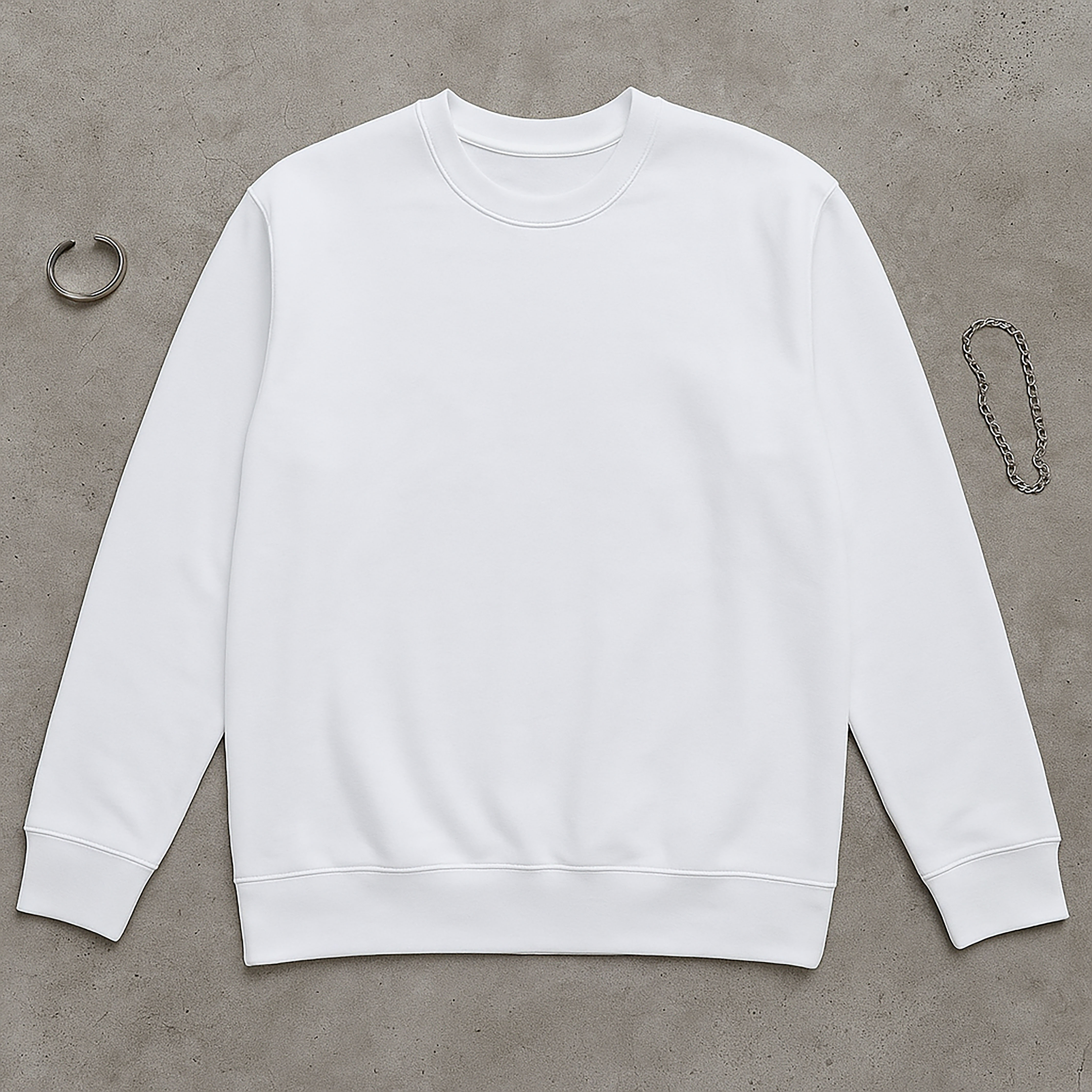 "D'INCLURE" - 毛巾布重磅落肩大學T〈DIN2506〉