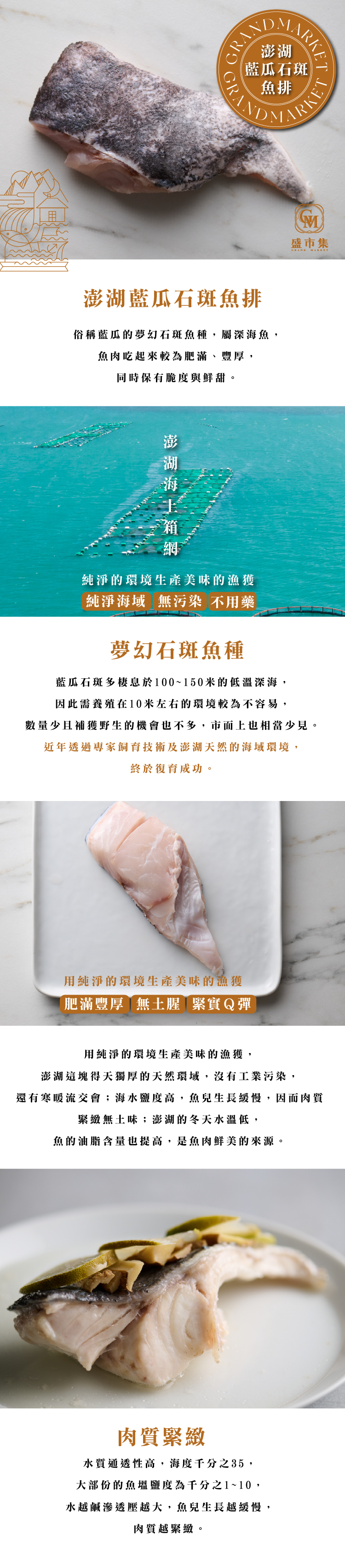 鮮魚-澎湖藍瓜石斑魚排 220-250g
