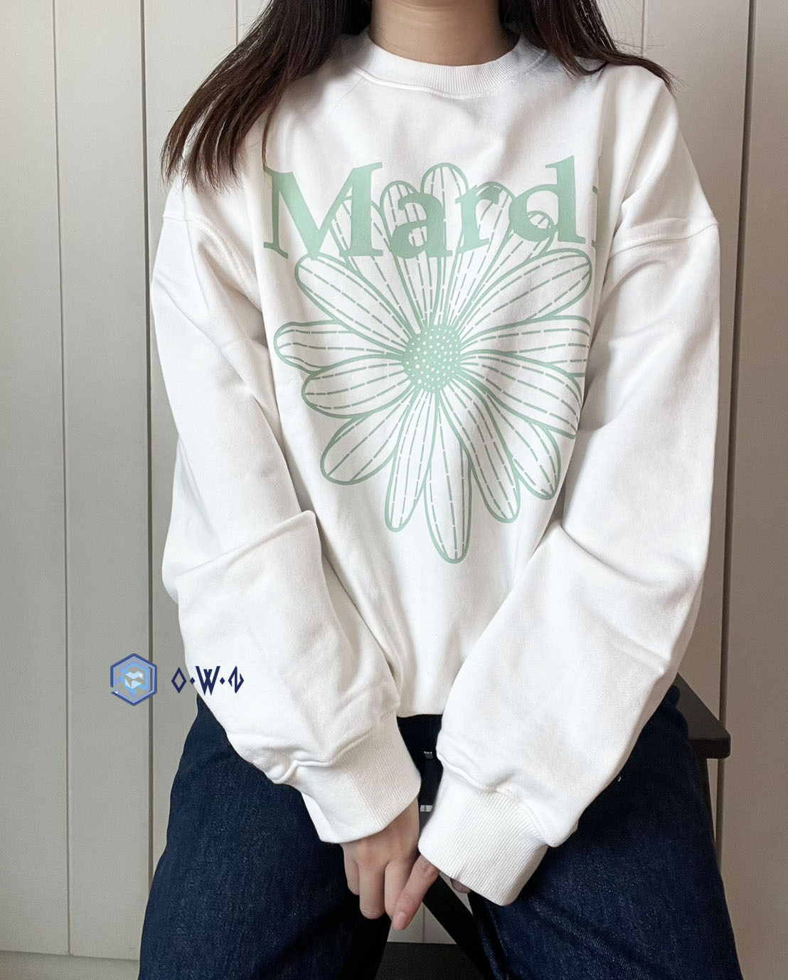 【OWN】Mardi Mercredi 長袖衛衣 厚磅 花花 雛菊 經典 秋冬 新品 女款 單一尺寸 黑 藍 白 灰