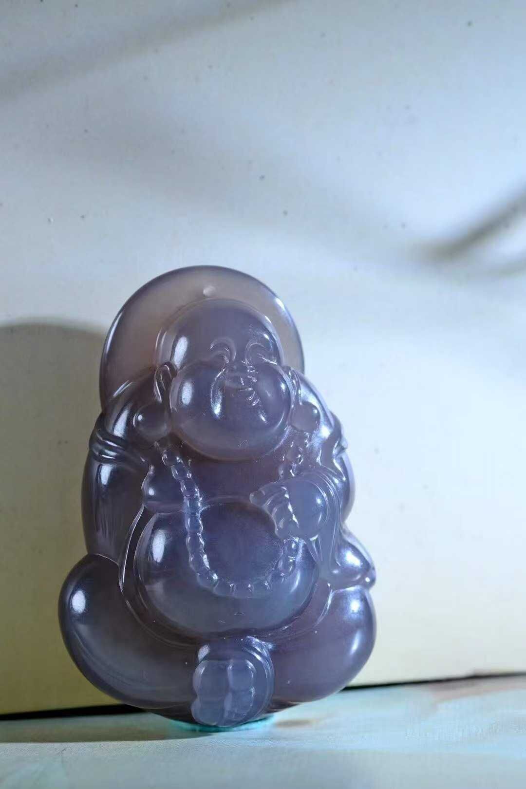 923742 和田玉紫羅蘭開懷笑佛