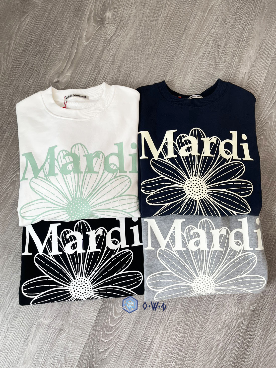 【OWN】Mardi Mercredi 長袖衛衣 厚磅 花花 雛菊 經典 秋冬 新品 女款 單一尺寸 黑 藍 白 灰