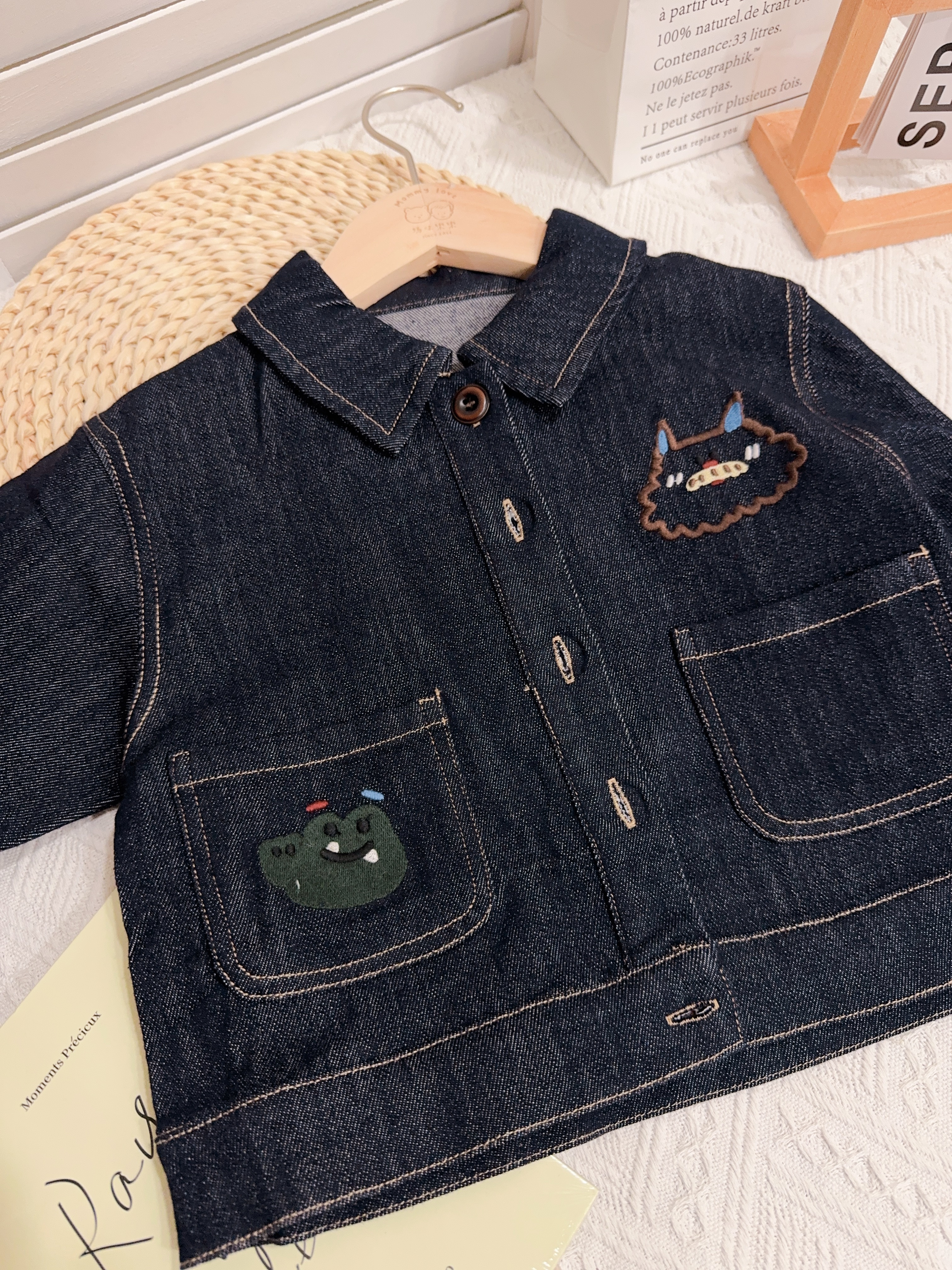 WZ35132刺繡動物牛仔外套c181