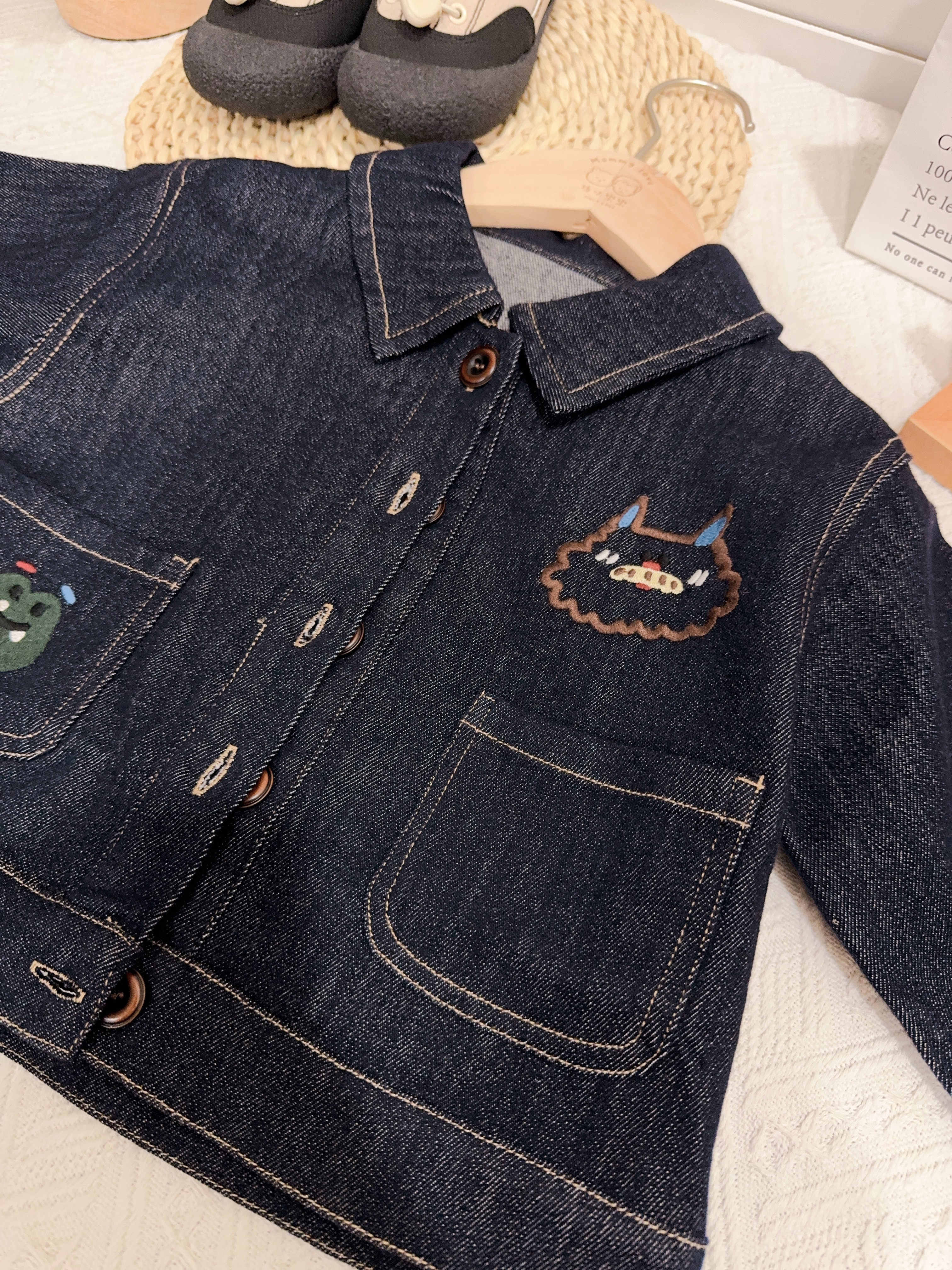 WZ35132刺繡動物牛仔外套c181