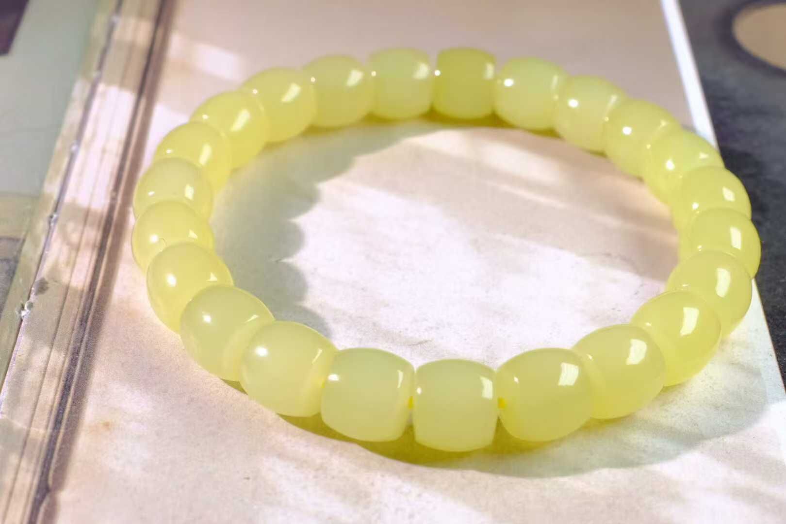 和田玉黃口手串 (8-9mm直徑),天然和田玉軟玉