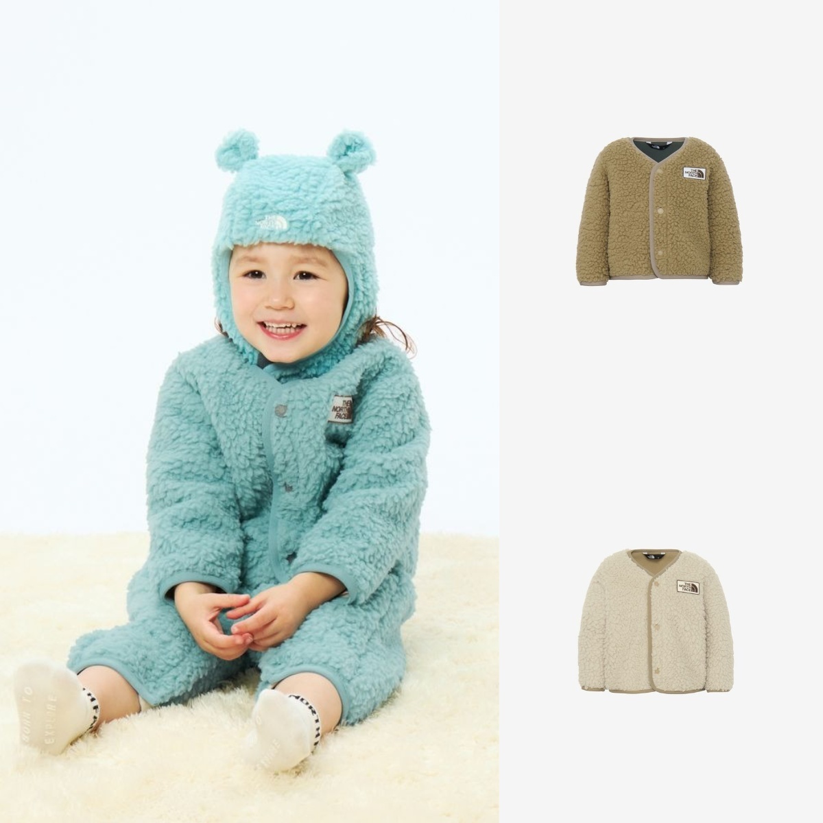 預購┃日本 THE NORTH FACE Baby Cuddle Fleece Cardigan 嬰兒款 毛毛 外套
