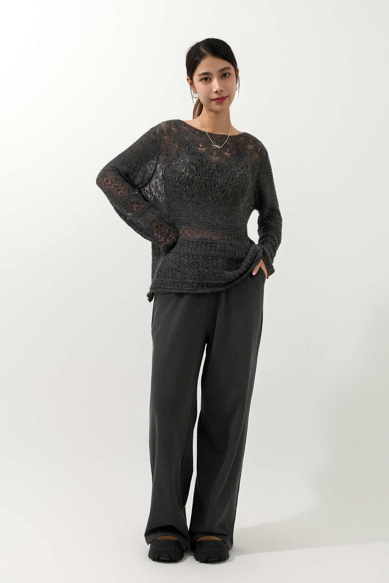 混款通花薄morhair冷衫 (現貨款式）