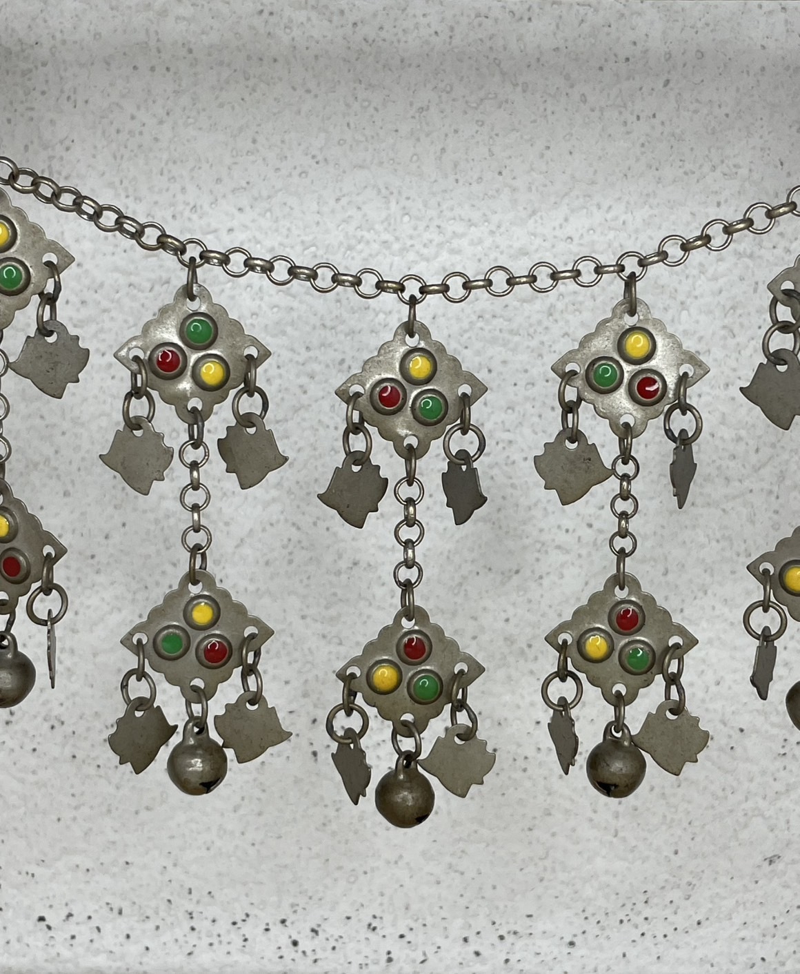 J31-燻全焊接紅黃綠雙層鈴鐺鏈條125cm