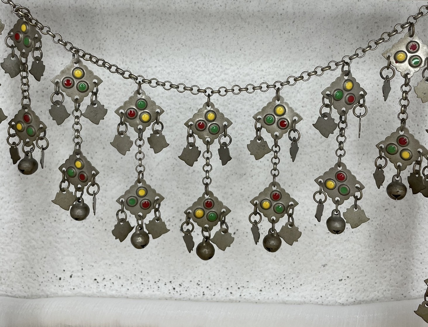 J31-燻全焊接紅黃綠雙層鈴鐺鏈條125cm