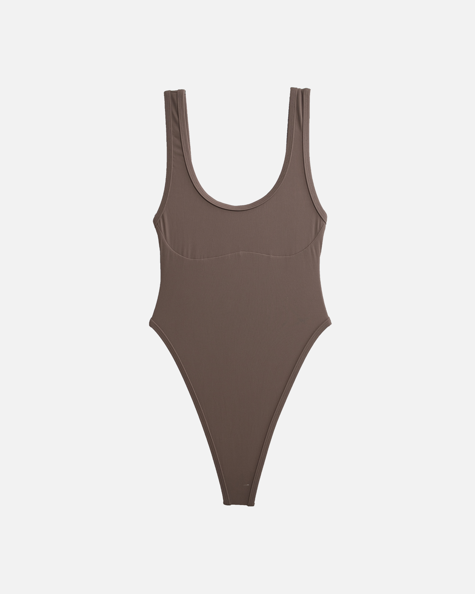 【羅紋迷霧深林】Uoo U領無墊高衩丁字連身泳裝