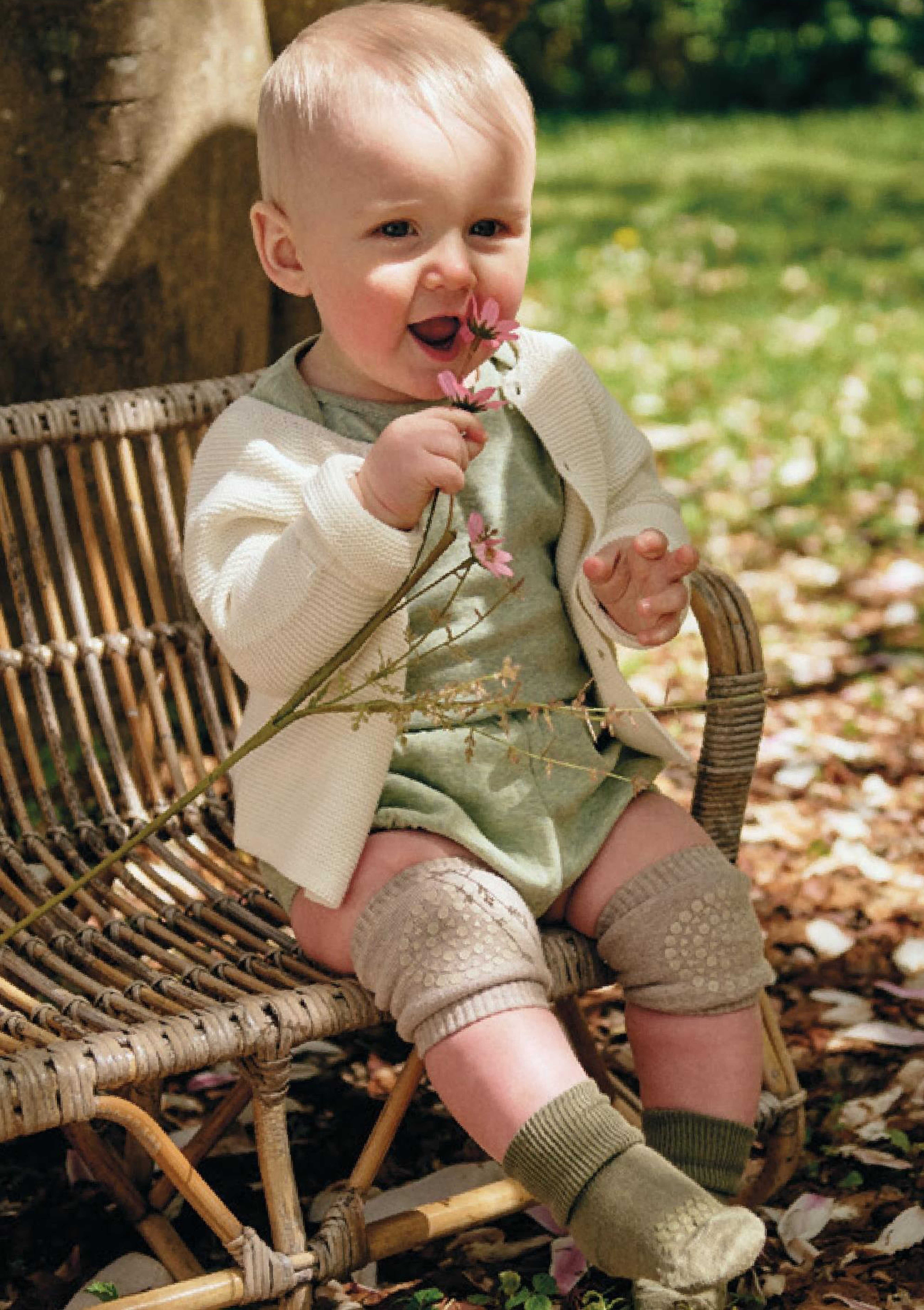 丹麥GoBabyGo 竹纖維防滑襪 - Deep Lichen Green