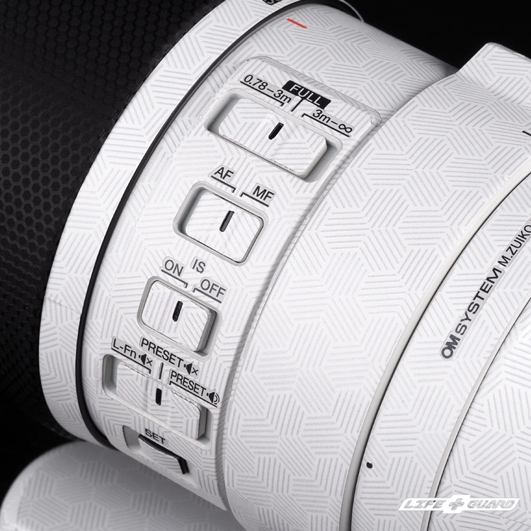 OM SYSTEM ED 50-200mm F2.8 IS PRO 專機專屬鏡頭按鍵貼膜，LIFE+GUARD 設計風格