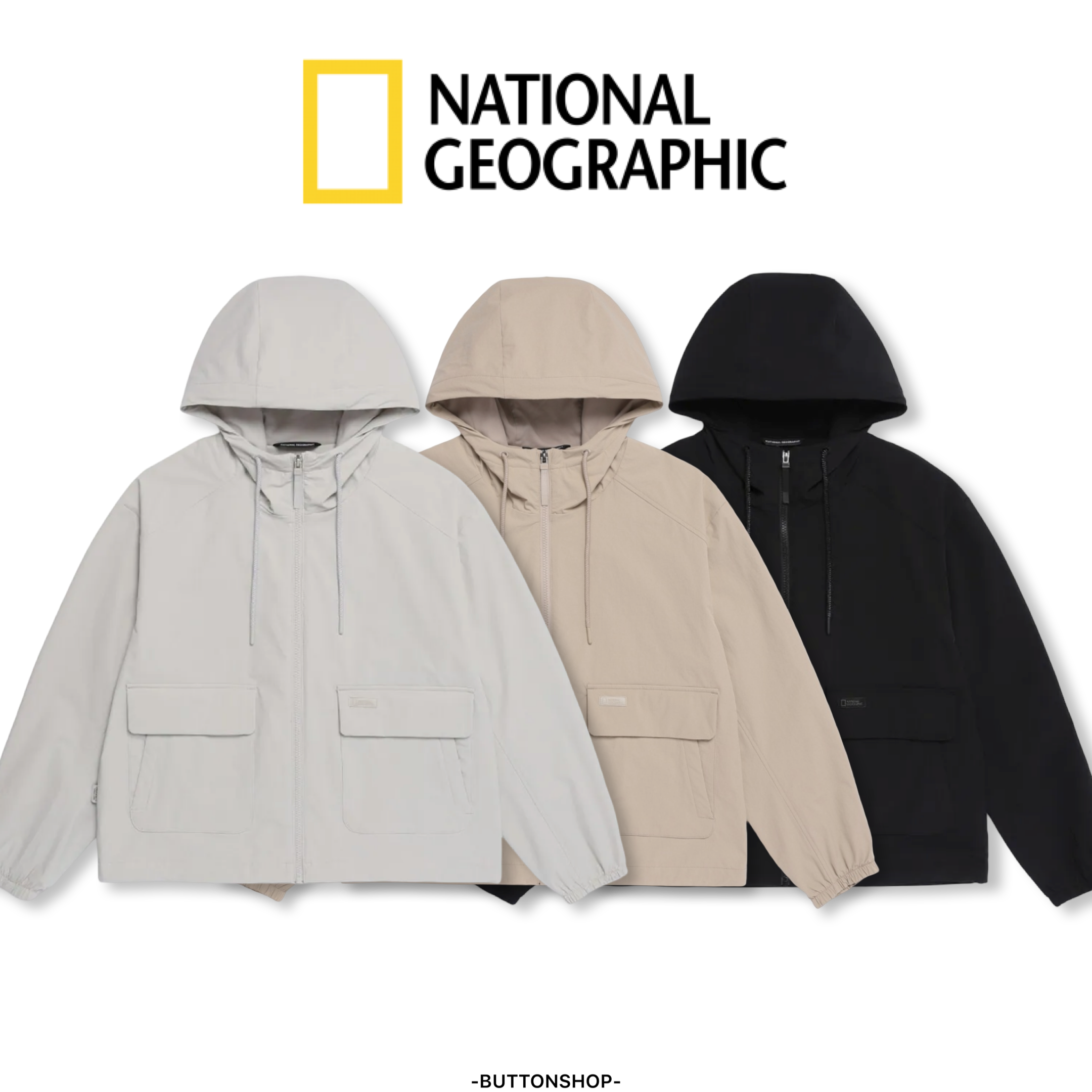 【代購】NATIONAL GEOGRAPHIC 國家地理 女款 ARCHELON 梭織彈性 連帽 防風外套 N253WFT031