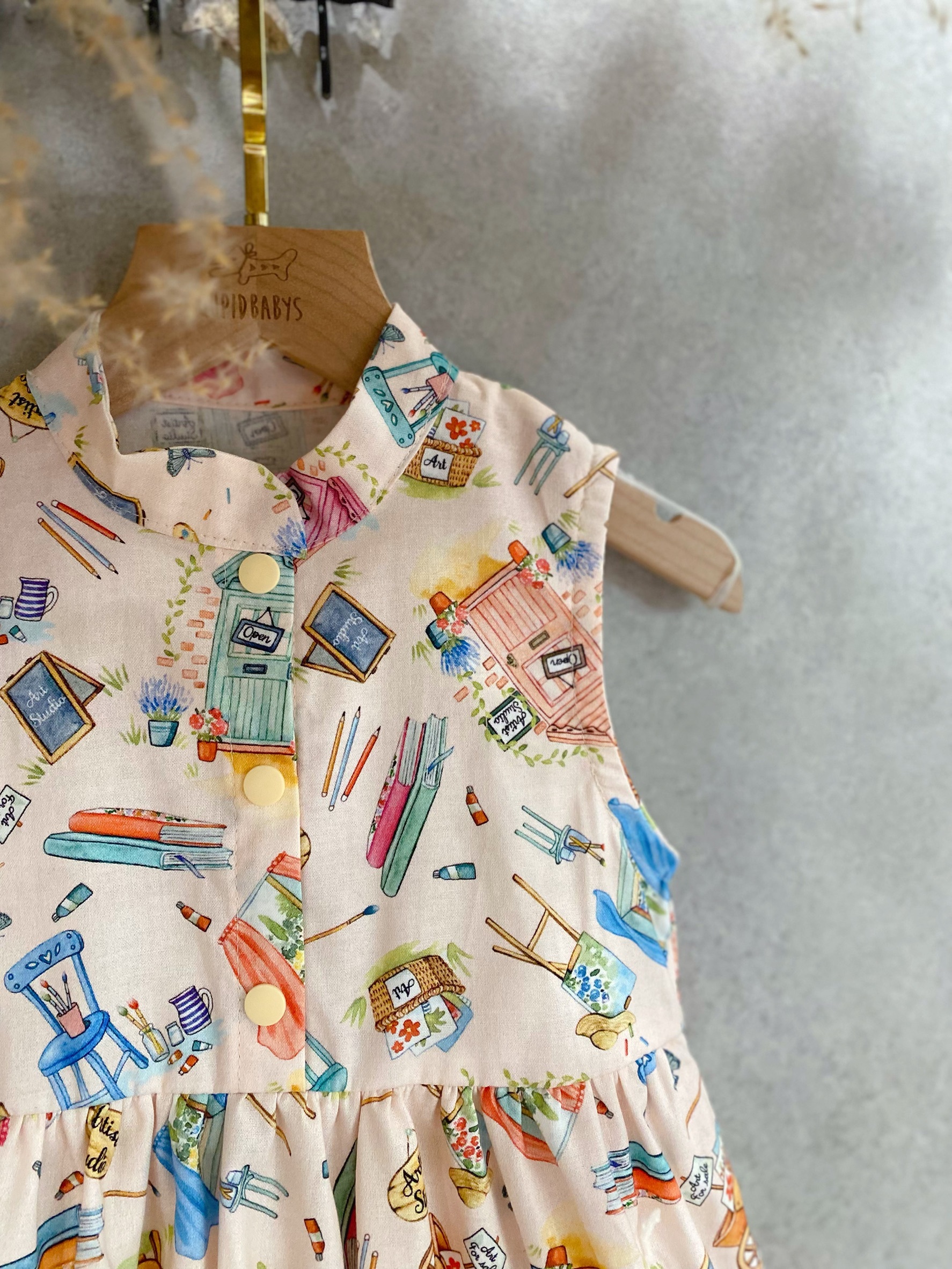 水彩插畫 蛋糕裙洋裝（100）