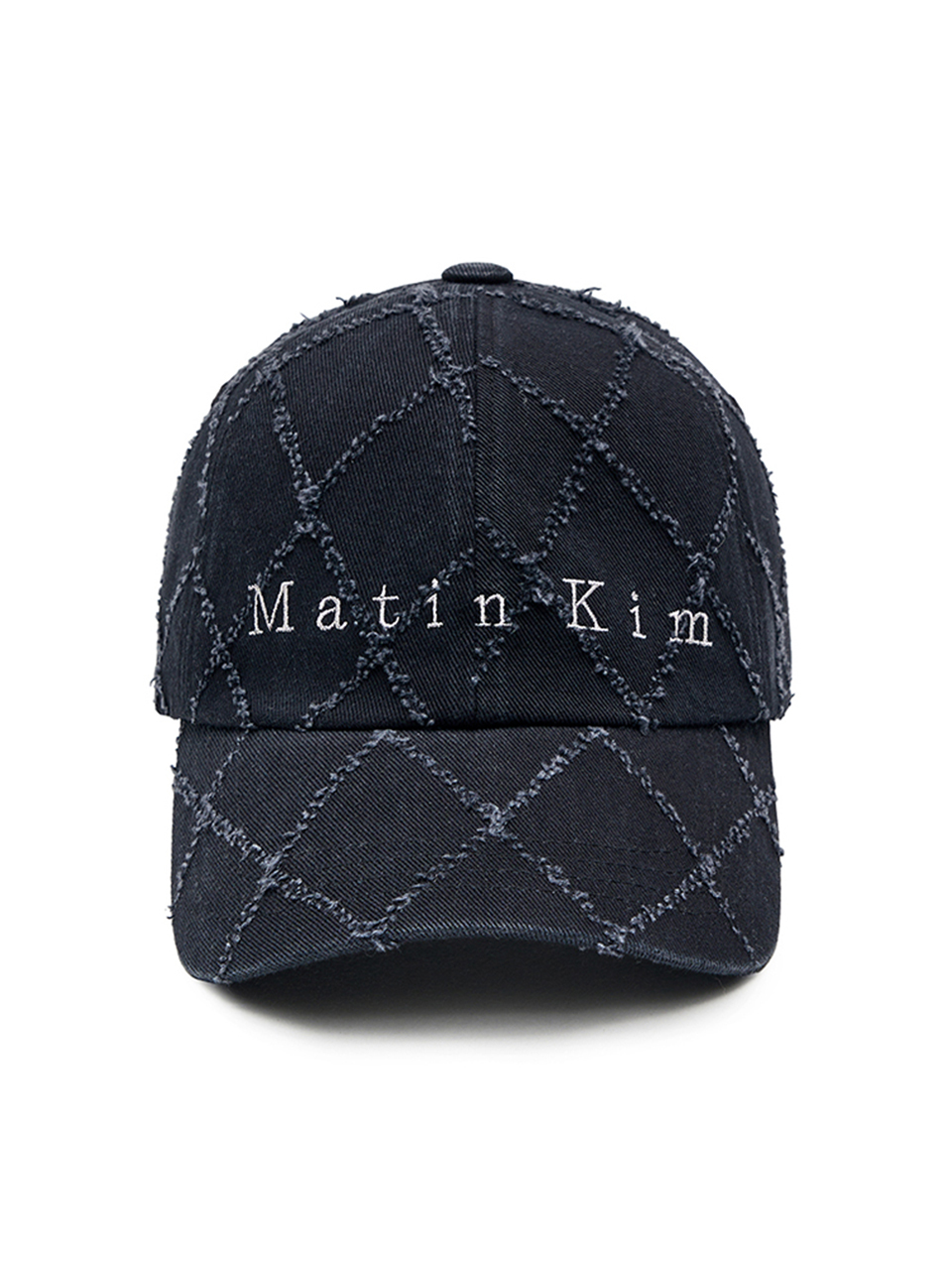 MATIN菱格絎縫棒球帽 炭灰