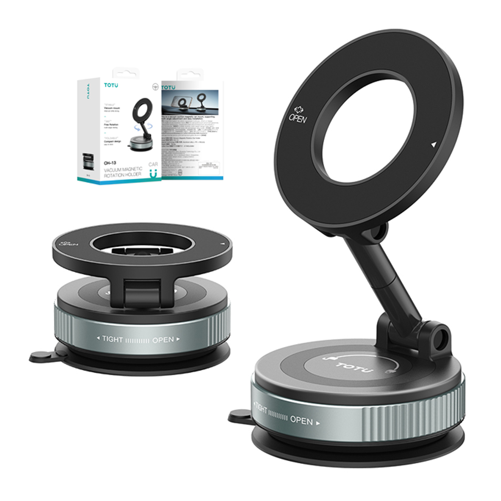 TOTU 拓途 三軸真空吸盤磁吸手機支架 720度折疊旋轉 免充電/車用導航/MagSafe適用 MagGo系列