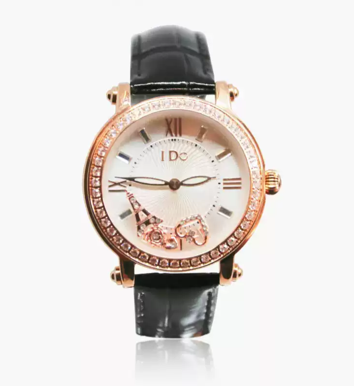 【I DO】W4403M I DOLOVE系列 日本機芯 晶鑽錶圈時標 夜光 滑鑽 雙面牛皮 女款 手錶