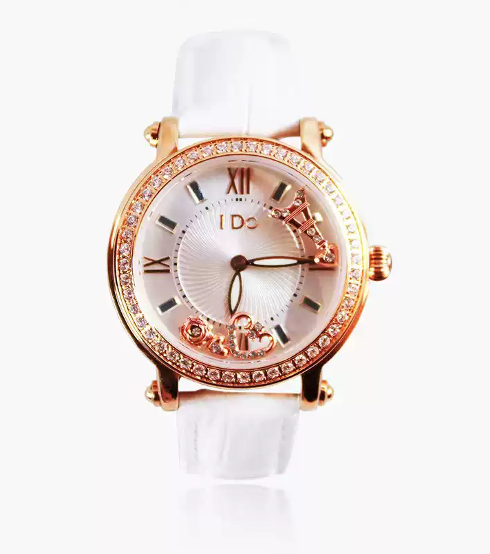 【I DO】W4403M I DOLOVE系列 日本機芯 晶鑽錶圈時標 夜光 滑鑽 雙面牛皮 女款 手錶