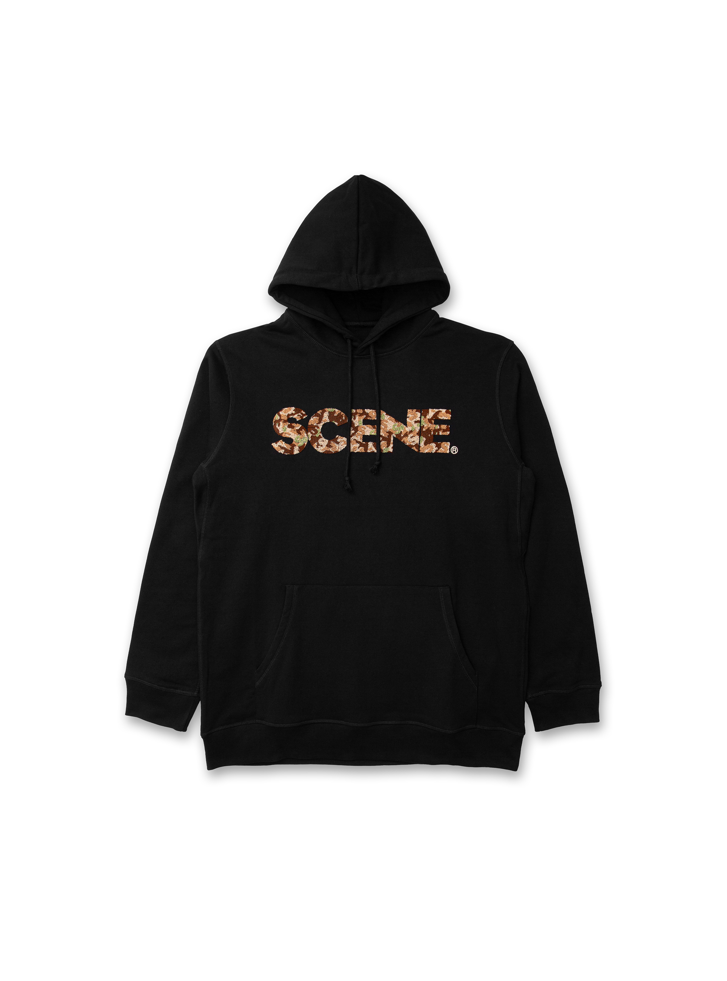 Scene Camo Logo Hoodie // Black