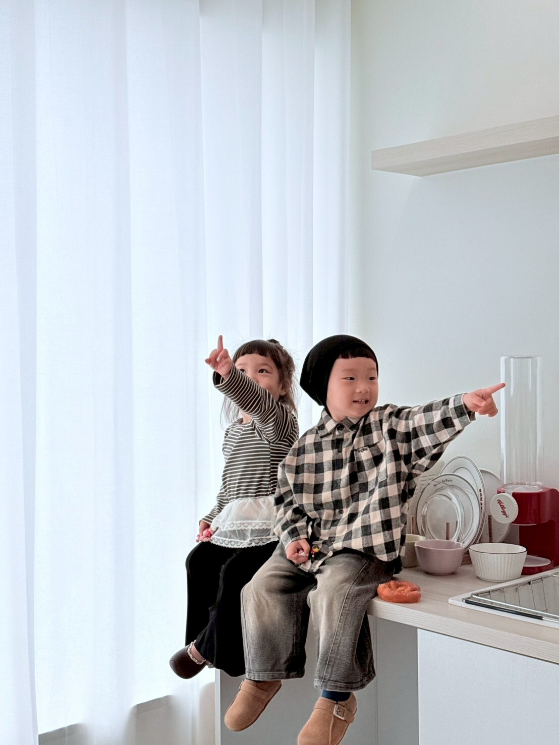 寶貝款｜灰黑格紋襯衫