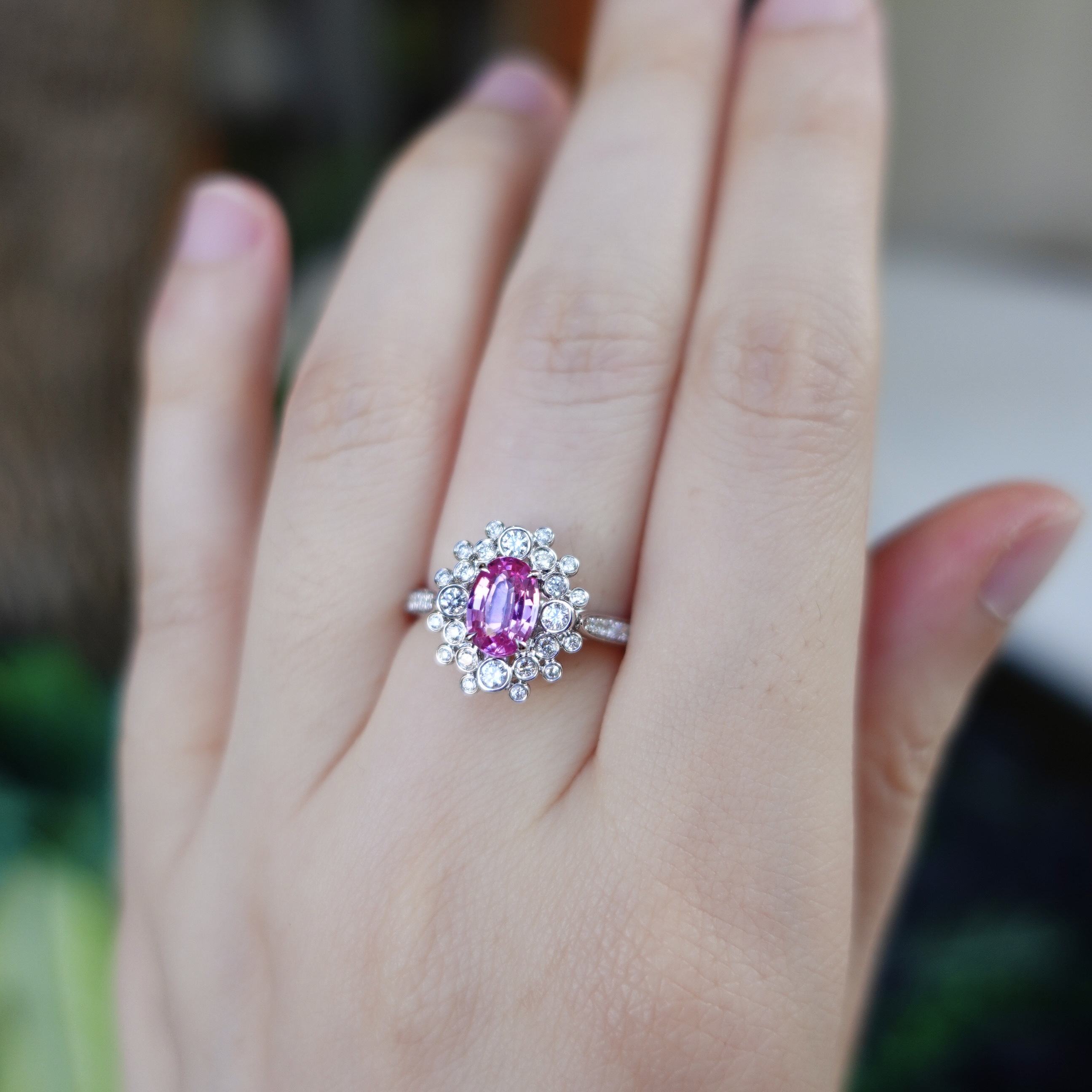 1.04ct無燒Padparadscha 18K金戒指/吊墜兩用款 - 日出色  (帶寶石證書)