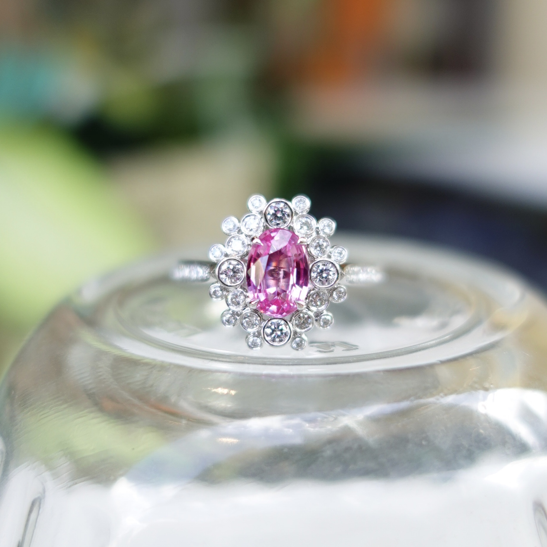 1.04ct無燒Padparadscha 18K金戒指/吊墜兩用款 - 日出色  (帶寶石證書)