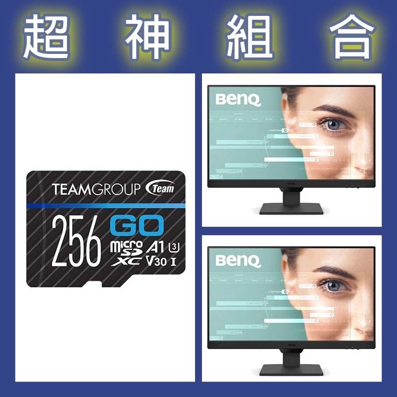 【超神組合】BenQ GW2490 24型螢幕 2入+十銓 GO Card 256G記憶卡