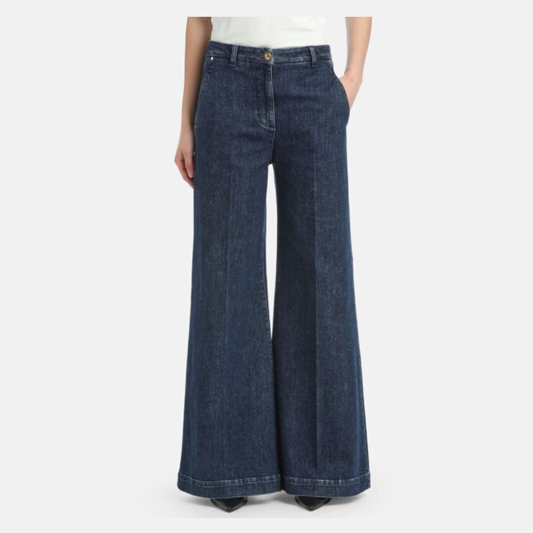 1LS1015-017 LUISA SPAGNOLI Opacita Palazzo Jeans Blue #542376.1268 (C-EU-E)