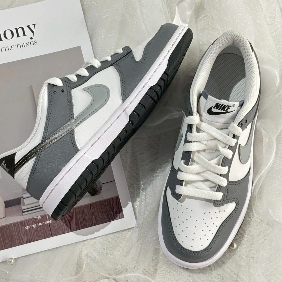 Nike Dunk Low GS Cool Grey 冷灰 鐵灰 白灰 漸層Swoosh 低筒休閒鞋