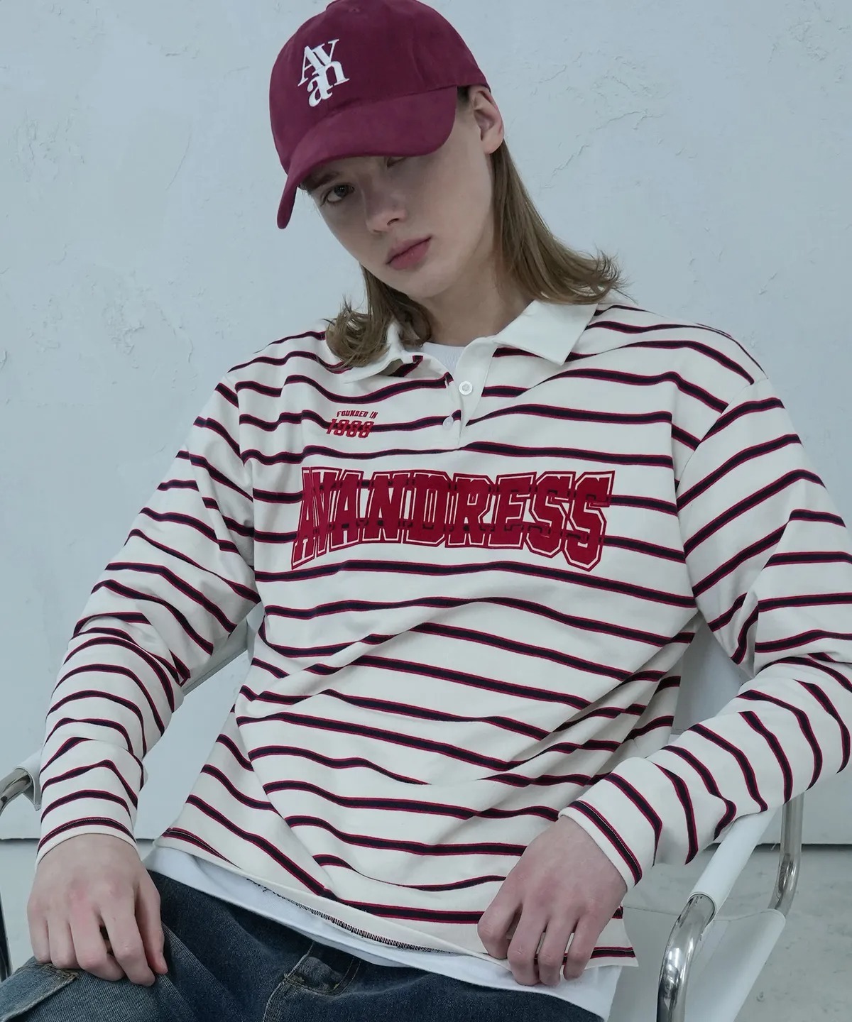 AVANDRESS Texture Block Rugby T-shirt