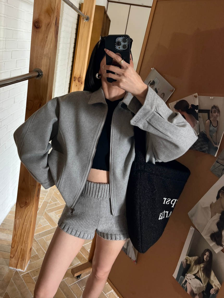 灰系羊毛呢外套*2色
