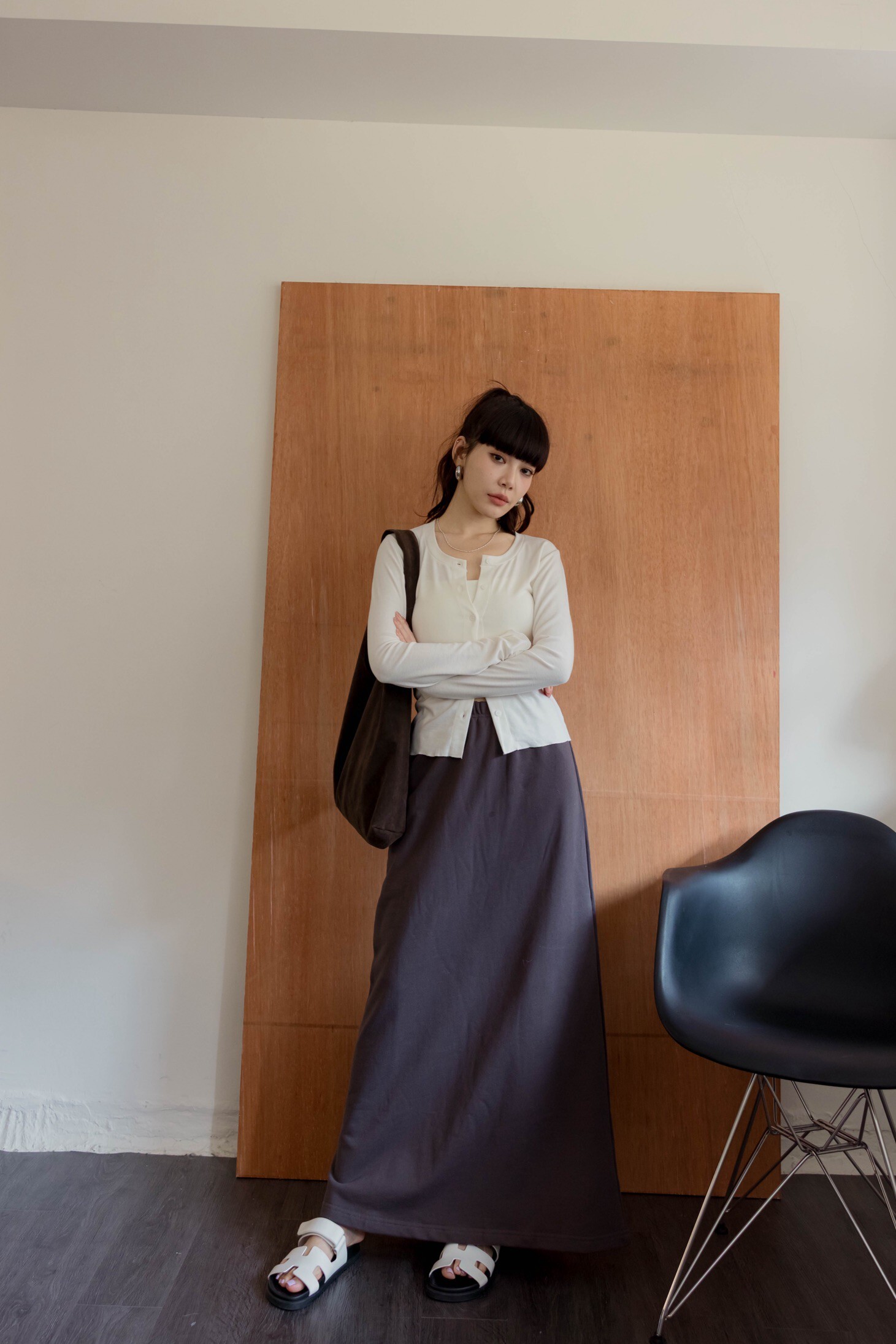 （現貨）#Z27 愛不釋手直筒棉裙(黑/深灰/淺灰)