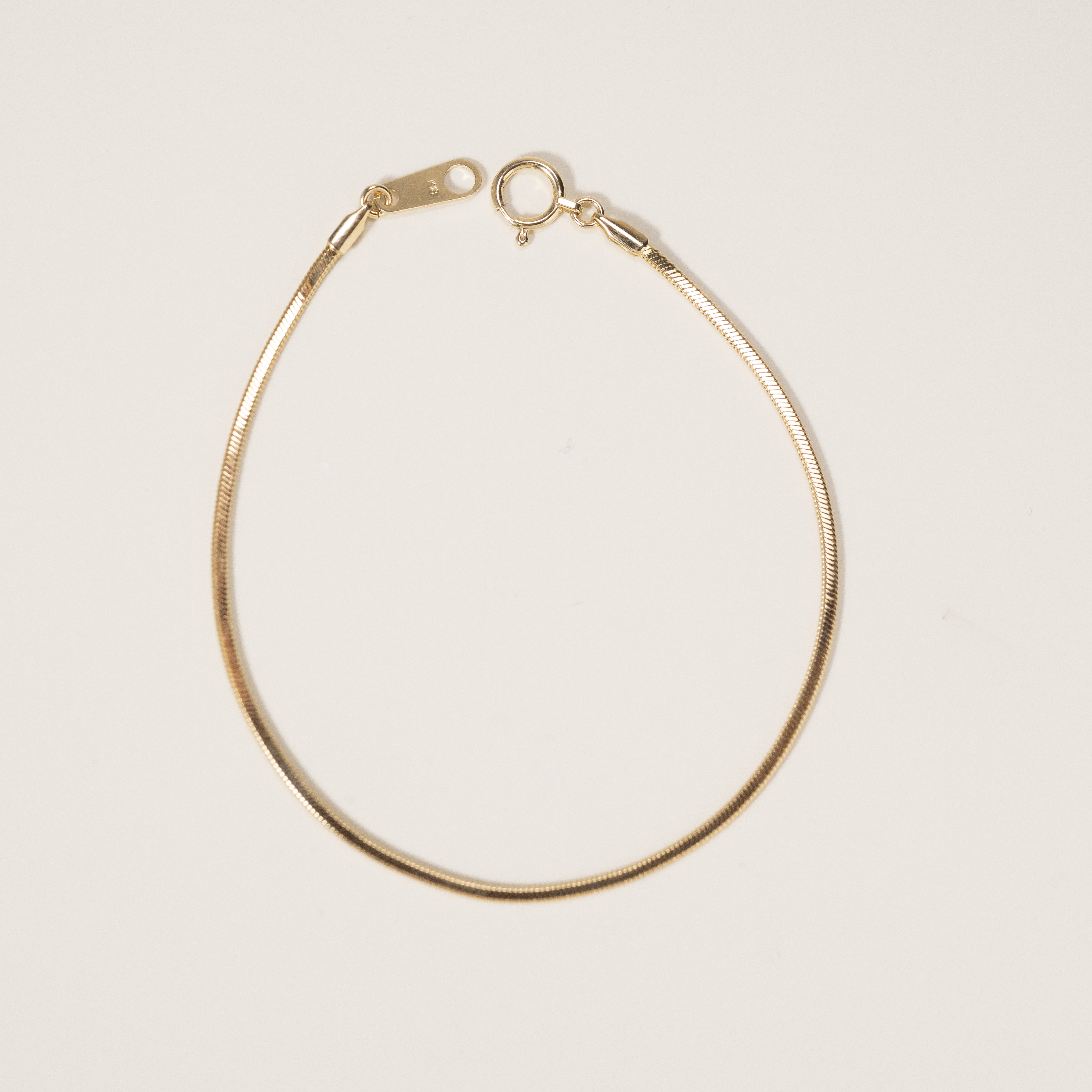 18K 1.3mm Sankechain Bracelet