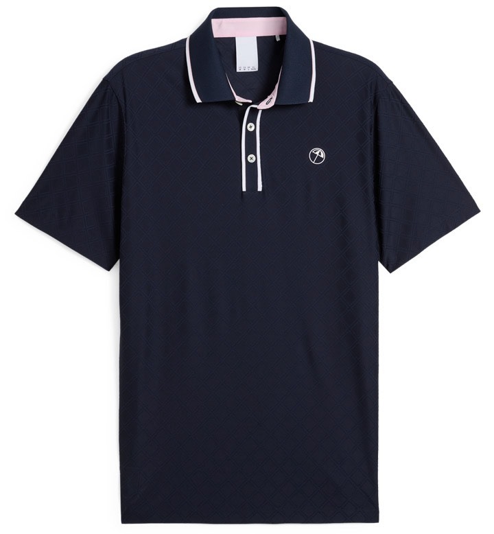 PUMA x ARNOLD PALMER Tipped Jacquard 男款高爾夫 Polo 衫 #63017903 深藍