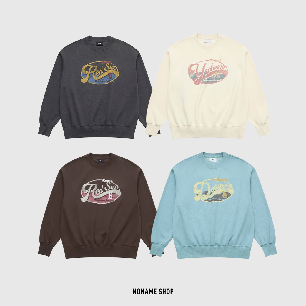 MLB 25FW 美國職棒大聯盟 塗鴉 寬鬆 圓領 大學T 長袖 四色 (男/女款)