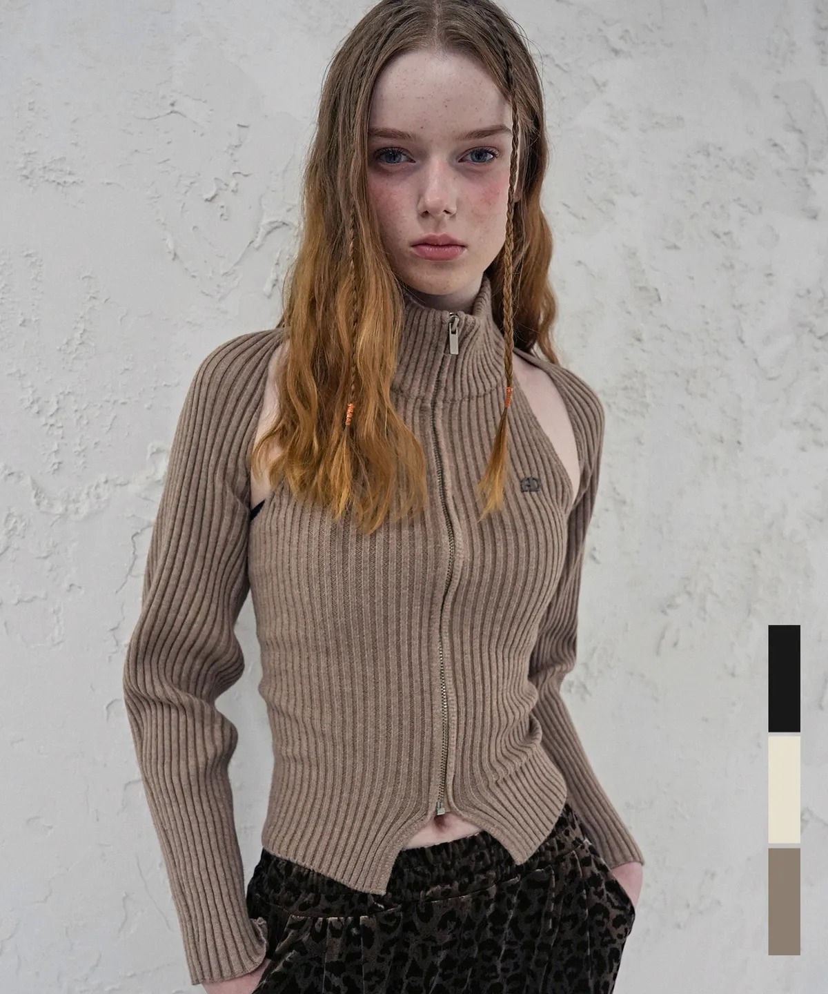 AVANDRESS Dual Layer Shrug Zip-up Set