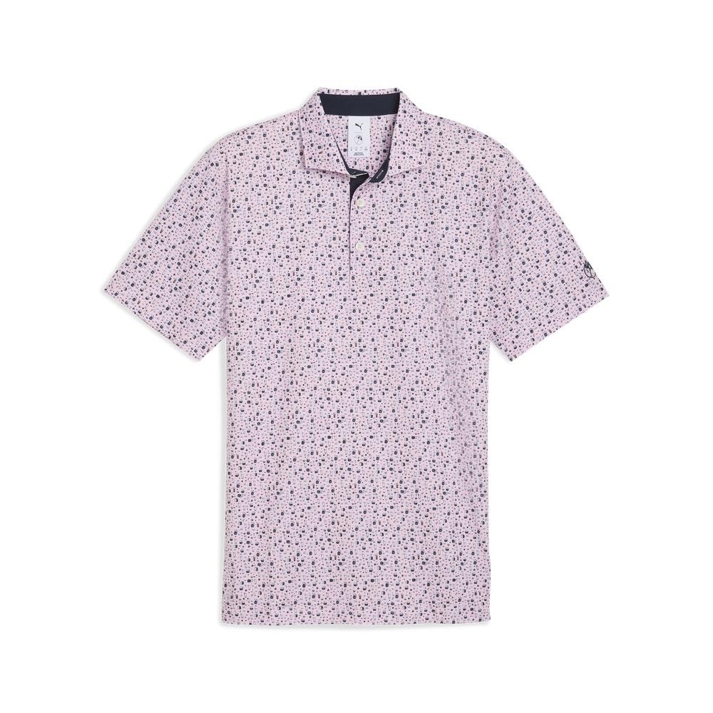 PUMA 男短袖POLO衫 ##63029803  ,粉(版型偏大)