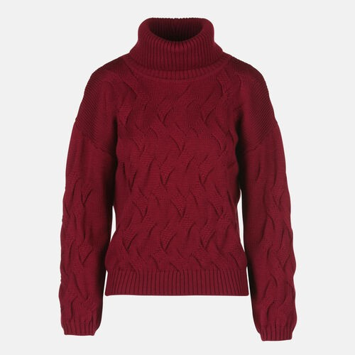 1LS1015-030 LUISA SPAGNOLI Martinella Wool Turtleneck Burgundy #100118.405 (C-EU-E)
