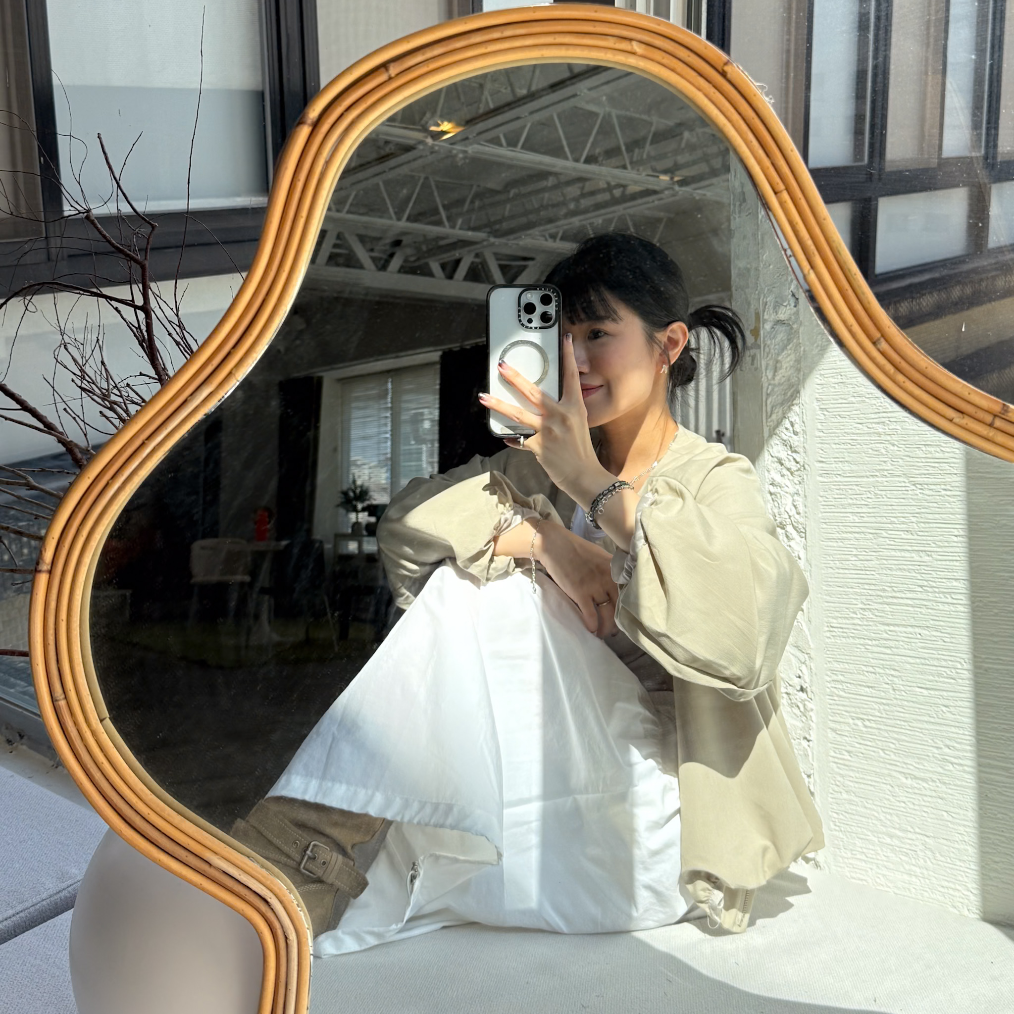 O02Rayon雲朵設計極簡拉鍊外(米)