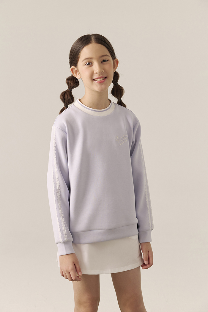 Avant Falcosia 蕾絲綴飾女童立領衫-暮霞紫