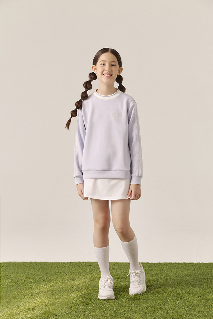 Avant Falcosia 蕾絲綴飾女童立領衫-暮霞紫