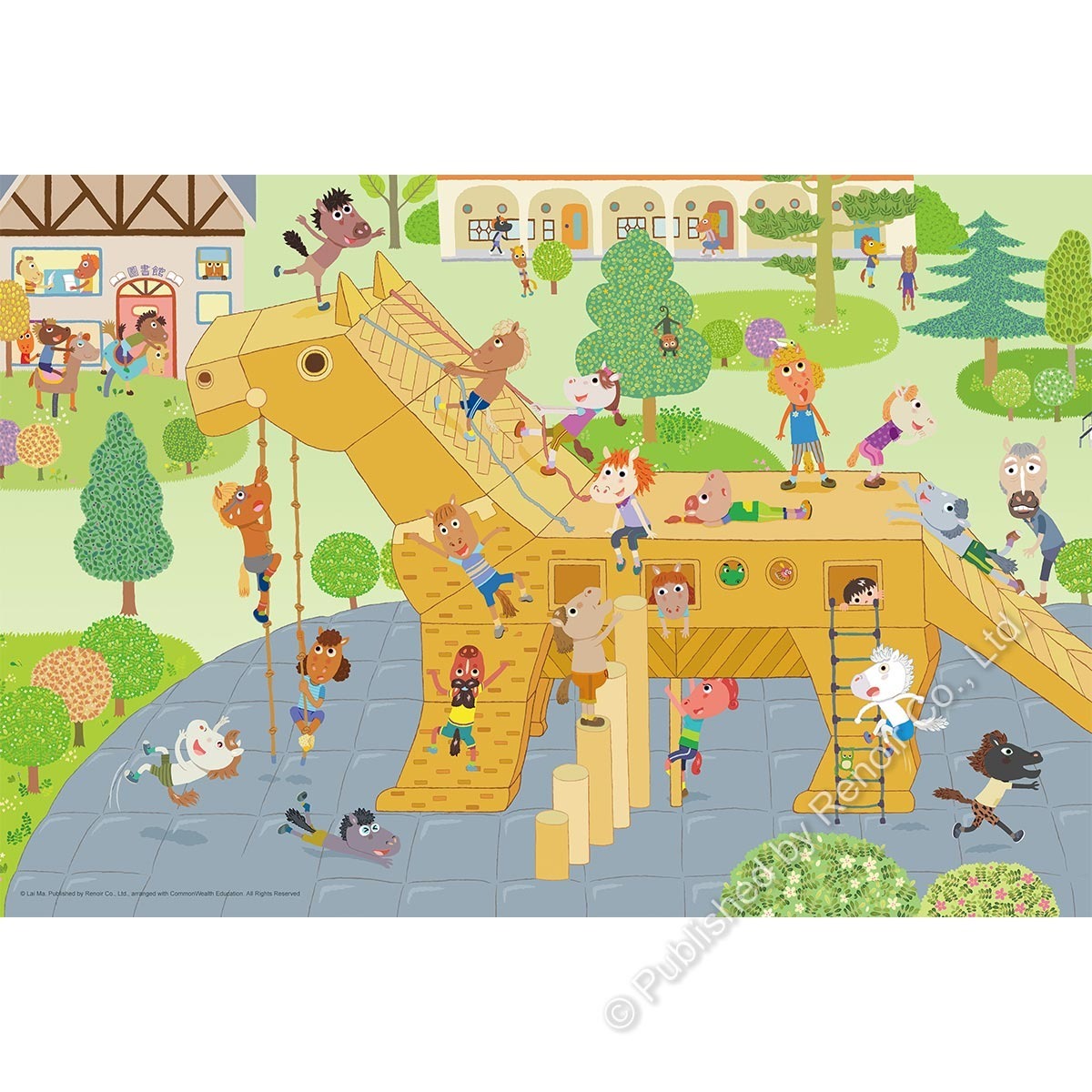 【雷諾瓦拼圖】木馬遊樂場/我們班的新同學斑傑明‧馬利/賴馬