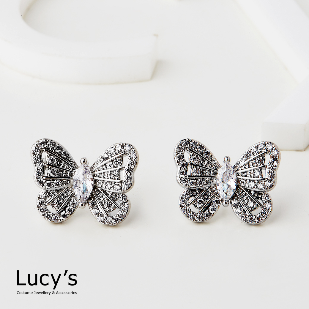 晶亮蝴蝶 耳環 (124670)