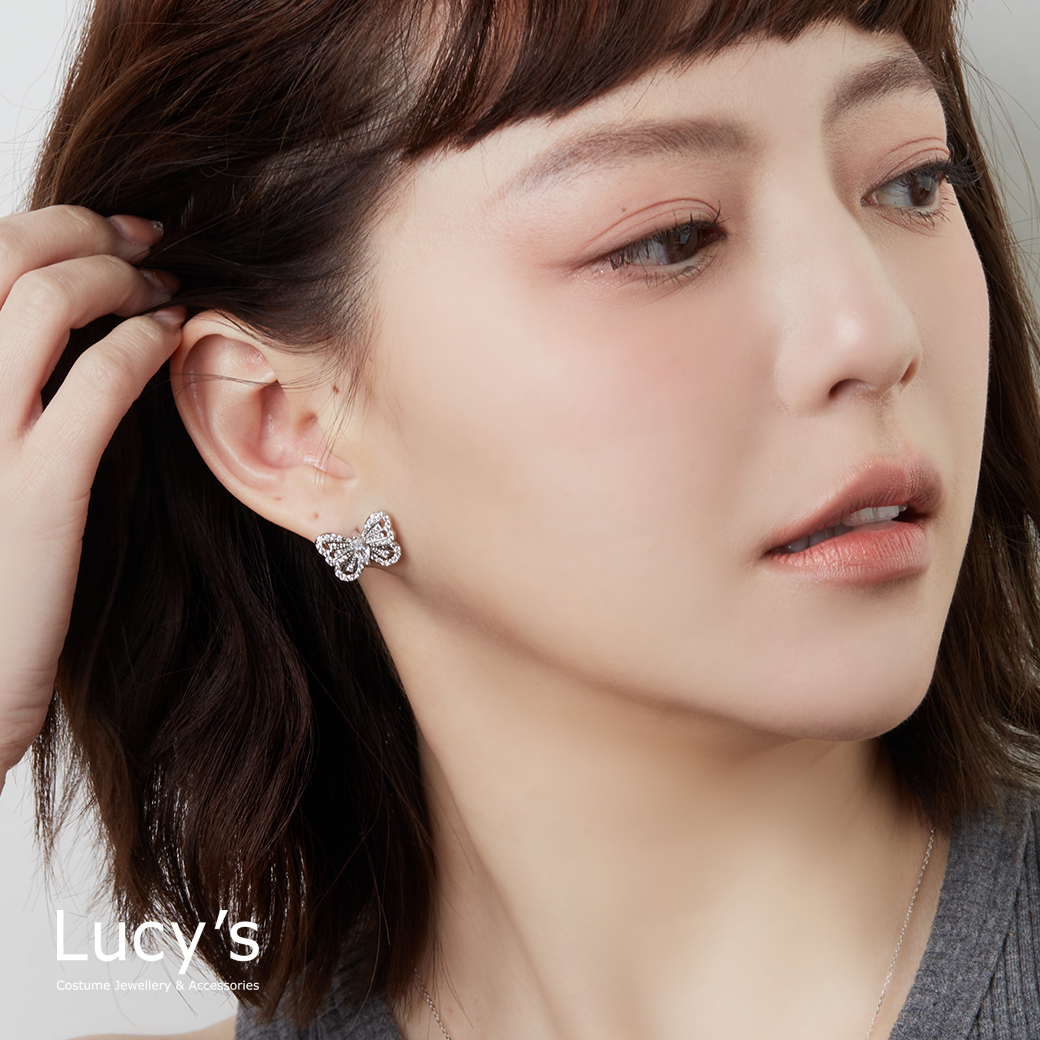 晶亮蝴蝶 耳環 (124670)