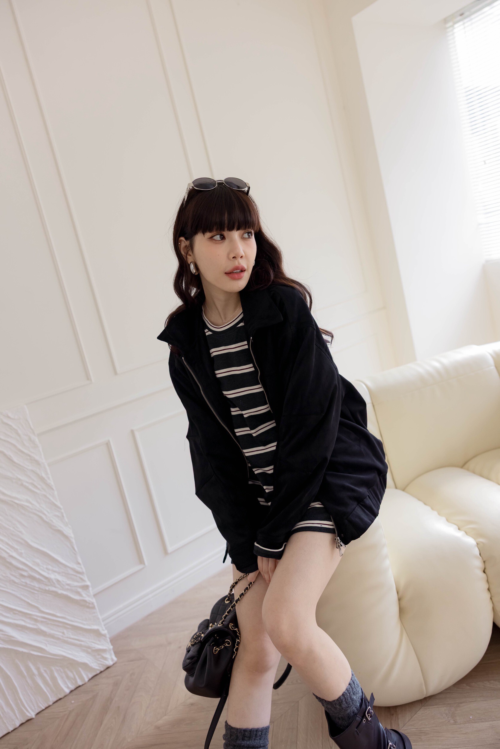 (現貨)#Z23 今年一定要有的麂皮夾克外套(黑/卡其)