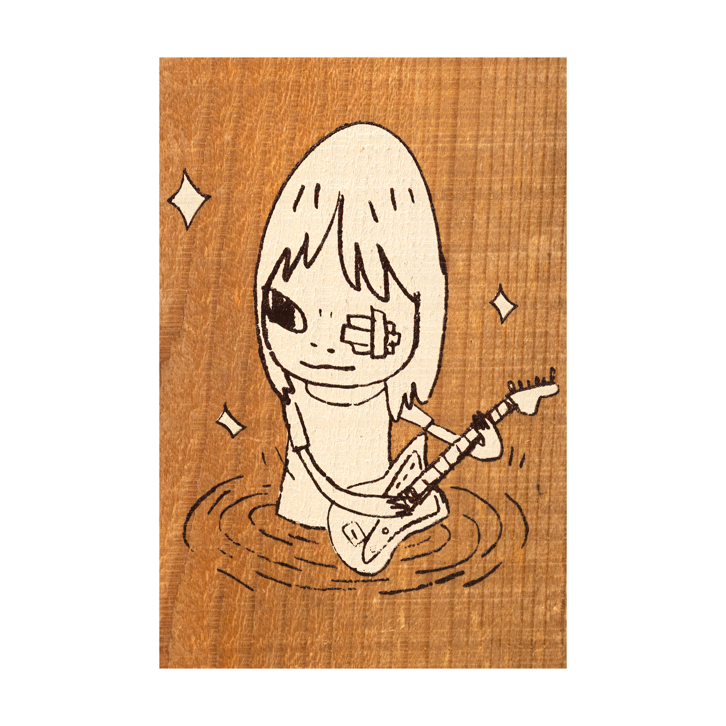 奈良美智 Yoshitomo Nara - 樂團吉他手 Tribute to Bloodthirsty Butchers (木版畫)
