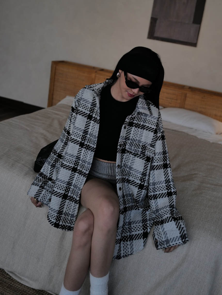 三色毛呢襯衫*3色