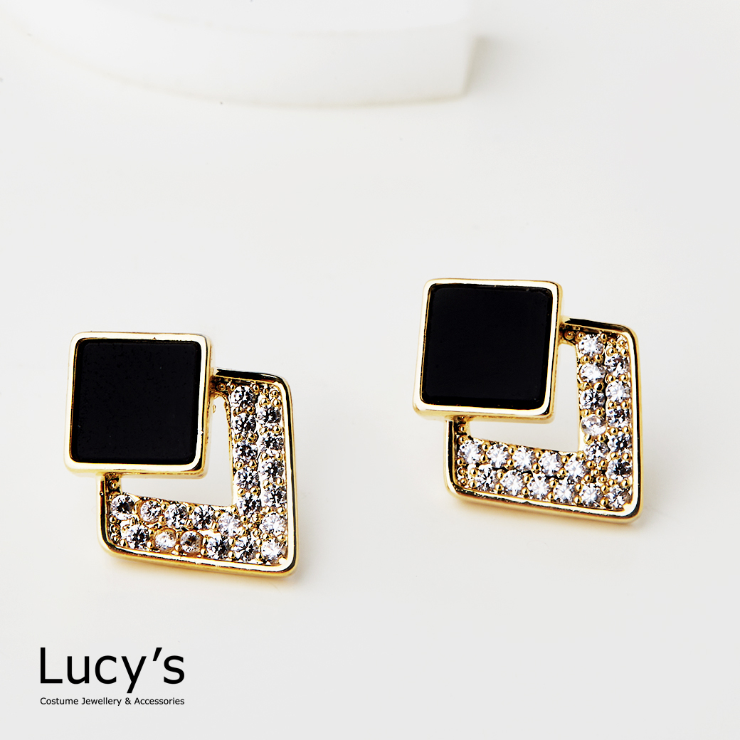 方塊光映 耳環 (三色) (125001/125002/125003)