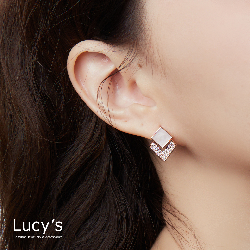 方塊光映 耳環 (三色) (125001/125002/125003)