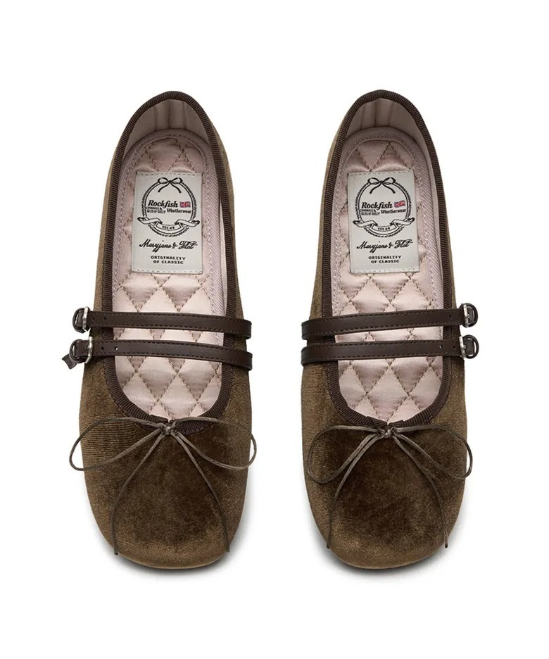 Rockfish Weatherwear SQUARE TOE TWO STRAP MARYJANES(VELVET)