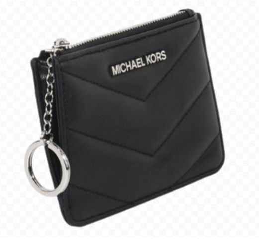 [S] MICHAEL KORS 35R4STVP1V JET SET TRAVEL SM TZ COINPOUCH W ID,BLACK, 196237488688 (SMK1068)